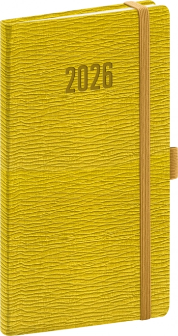 Zsebnaptár Rivoli 2026 sárgászöld 9 x 15,5 cm