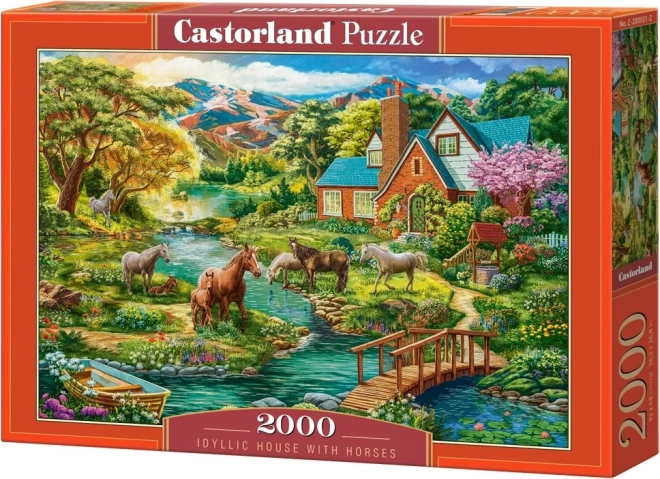 Idilli ház lovakkal puzzle 2000 darabos