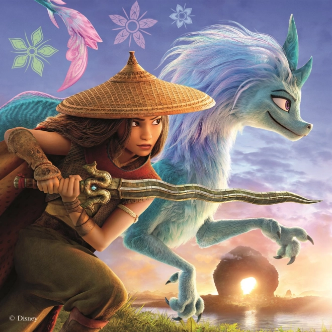 Raya és a sárkány 3x55 darabos puzzle szett gyerekeknek