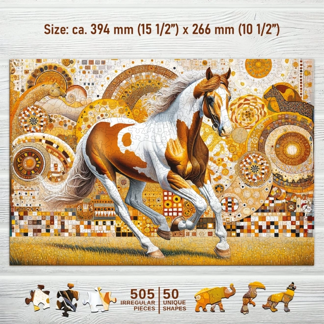 Elegáns ló fa puzzle 505 darabos