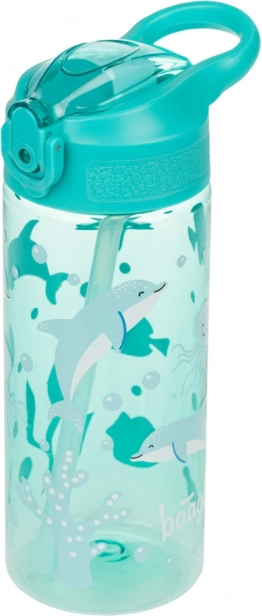 Tritán üveg szívószállal - Óceán világ 500 ml