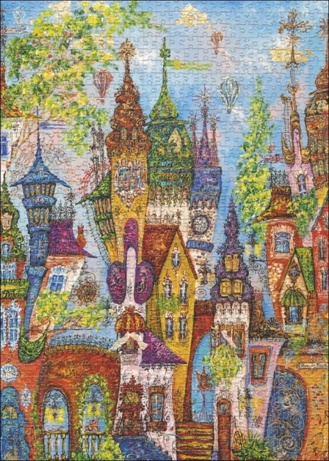 Heye puzzle varázslatos falu: piros ívek 1000 darab