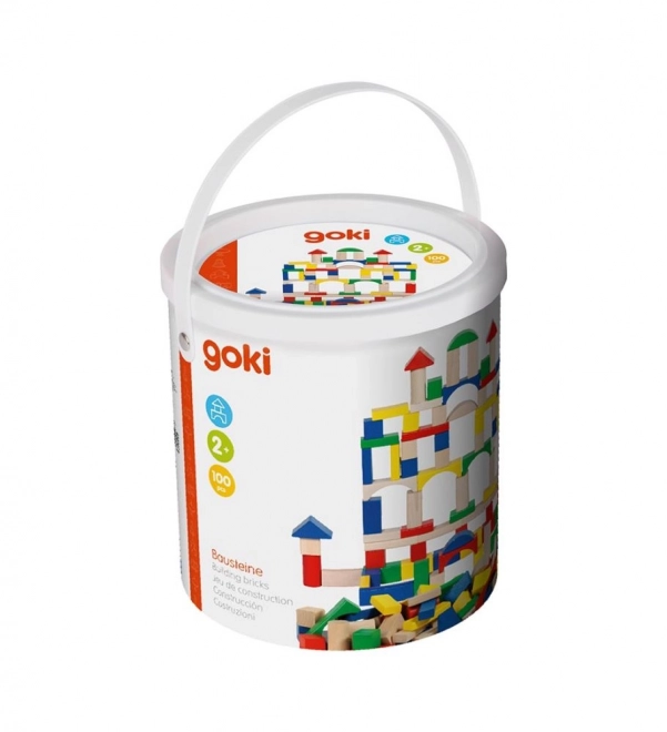 Fa kockák vödörben 100 db