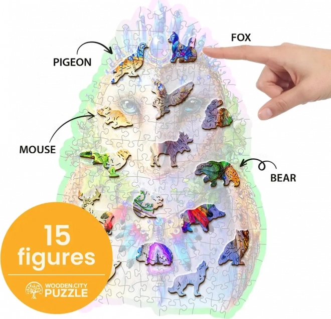 Fából készült szép bagoly puzzle