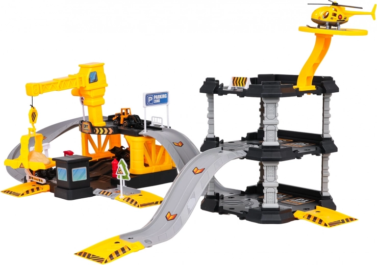 Heliport és építőjárművek