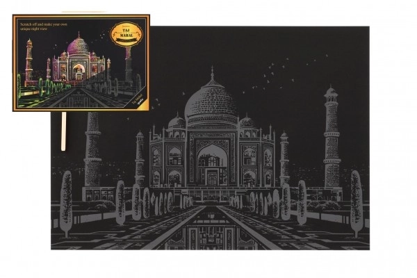 Színes kaparós kép Taj Mahal 40,5x28,5cm A3 méretben