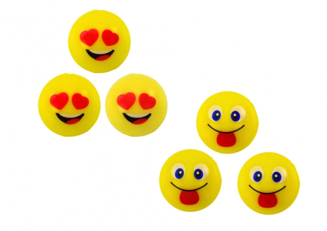 Sárga Emoji Gumi Labda Készlet 6 Db