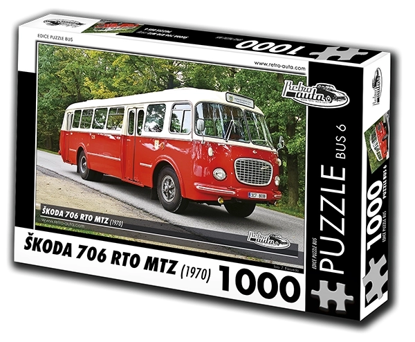 Retro autó puzzle busz Škoda 706 RTO MTZ 1970 1000 darab