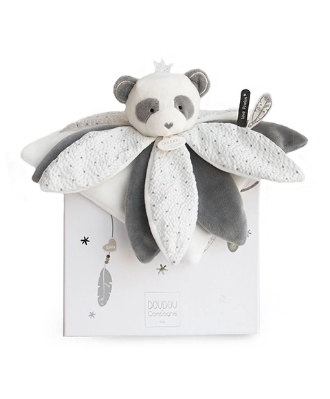 Doudou ajándékcsomag – plüss panda szundikendő 26 cm