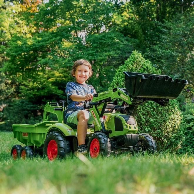 Traktor pedálos Class Atiom 430 zöld első és hátsó kanállal