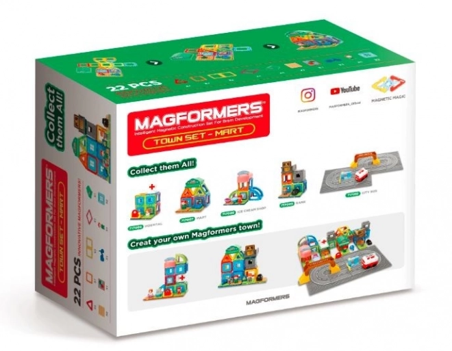 Magformers mágneses építőkocka készlet - város piaca 22 darab