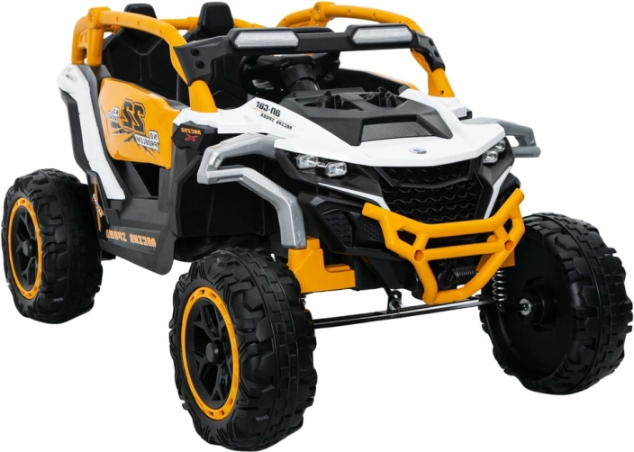 Gyermek elektromos autó sárga-fehér 4x4