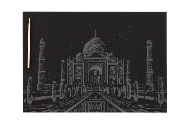 Színes kaparós kép Taj Mahal 40,5x28,5cm A3 méretben