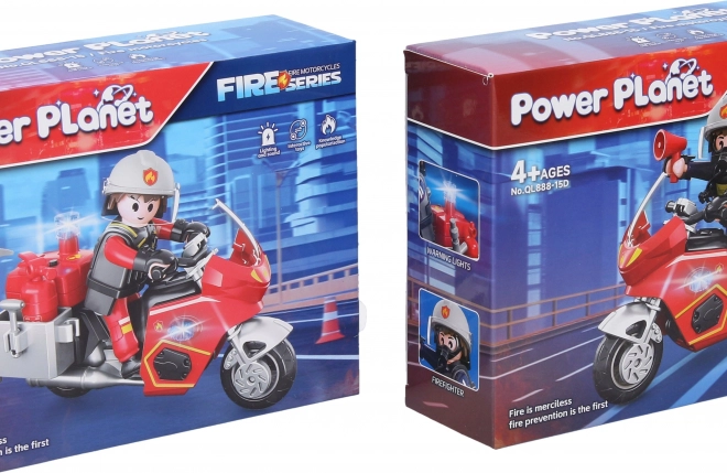 Tűzoltó Figura Motoron Építőkészlet