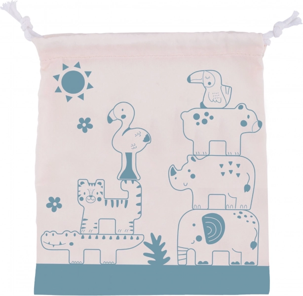 Montessori állat formájú fa kockák 9 db Tooky Toy-tól