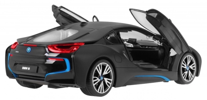 BMW i8 fekete RASTAR 1:14 távirányítós autó + 2,4 GHz távirányítás