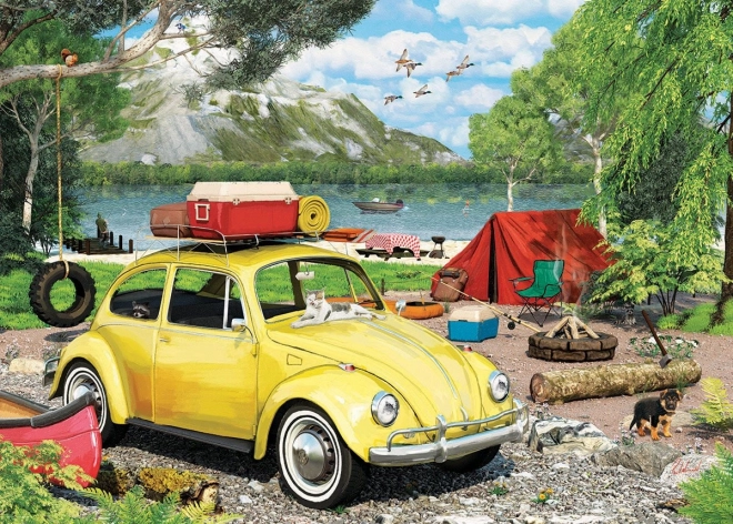 Volkswagen Kever puzzle kempben fém dobozban