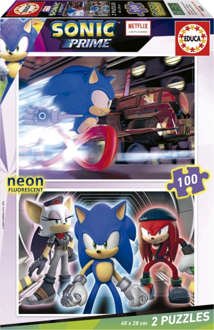 Sonic Prime világító puzzle 2x100 darabos készlet