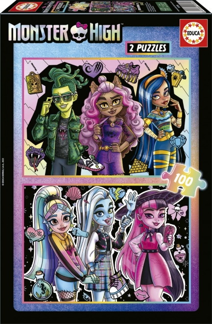 Monster High 2x100 darabos puzzle készlet