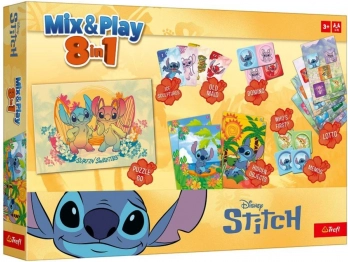 Mix & Play 8 az 1-ben STITCH társasjátékok dobozban