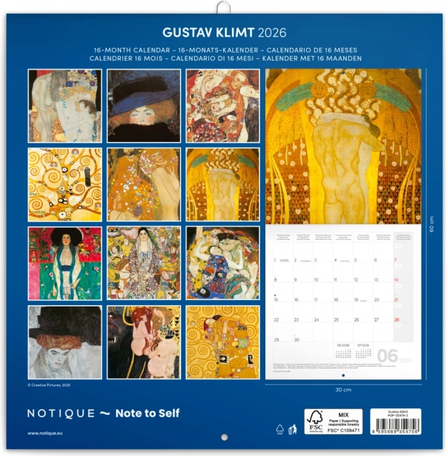 Jegyzetnaptár Gustav Klimt képeivel 2026