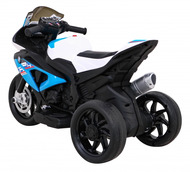 BMW HP4 Gyerekeknek elektromos motor kék + 3 kerék + LED + MP3 USB + Eco bőr