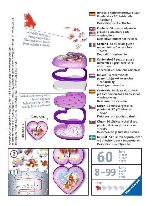 Ravensburger 3D puzzle ló mintás szív 54 darabos