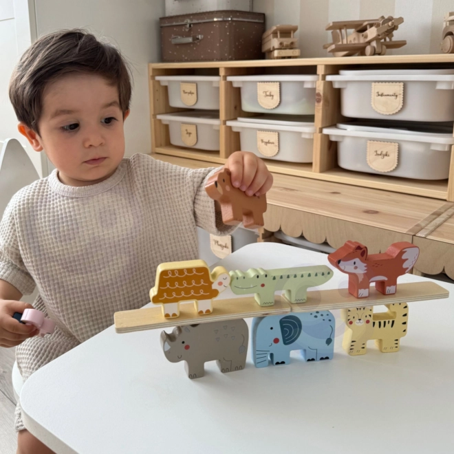 Montessori állat formájú fa kockák 9 db Tooky Toy-tól