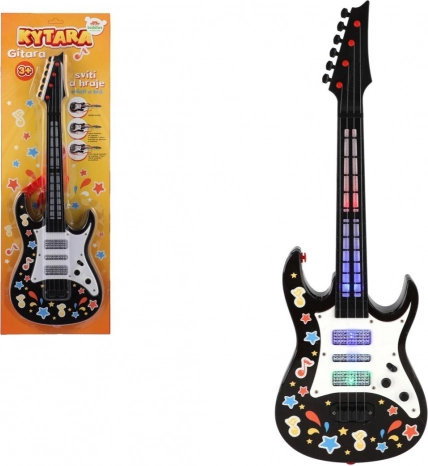 Gyermek elektromos gitár fénnyel és hanggal, 53 cm, vállpánttal