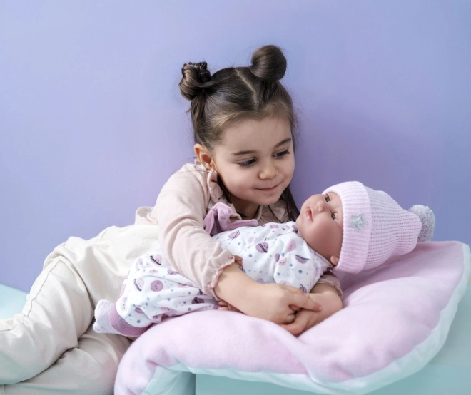 Pislogó élethű baba Llorens babával és hangokkal 42 cm