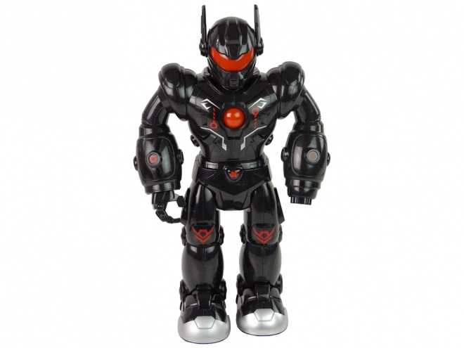 Interaktív robot hanggal és fénnyel fekete