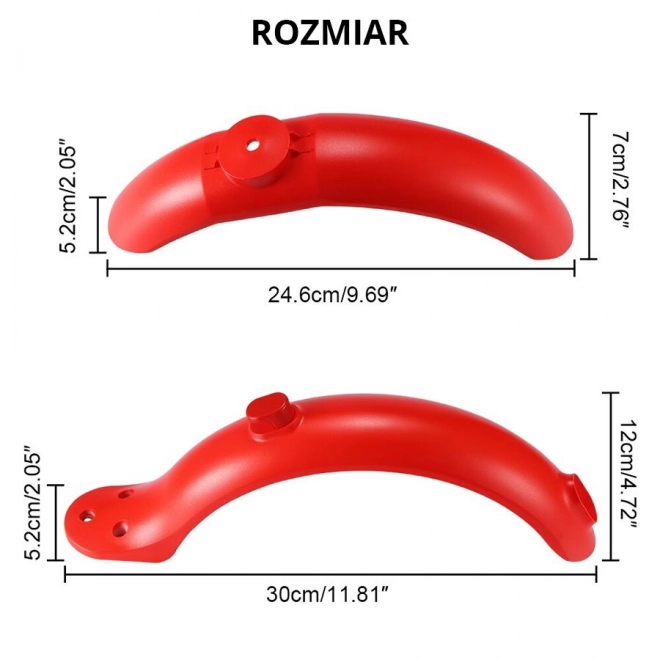 Vörös sárvédő szett Xiaomi M365/Pro elektromos robogóhoz