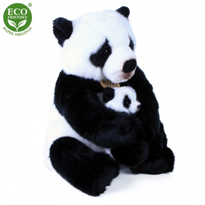 Panda plüssfigura kicsinyével 27 cm ECO-FRIENDLY