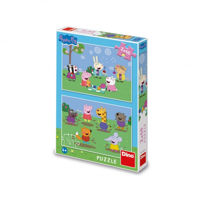 Peppa malac és barátai puzzle készlet 2x48 darab