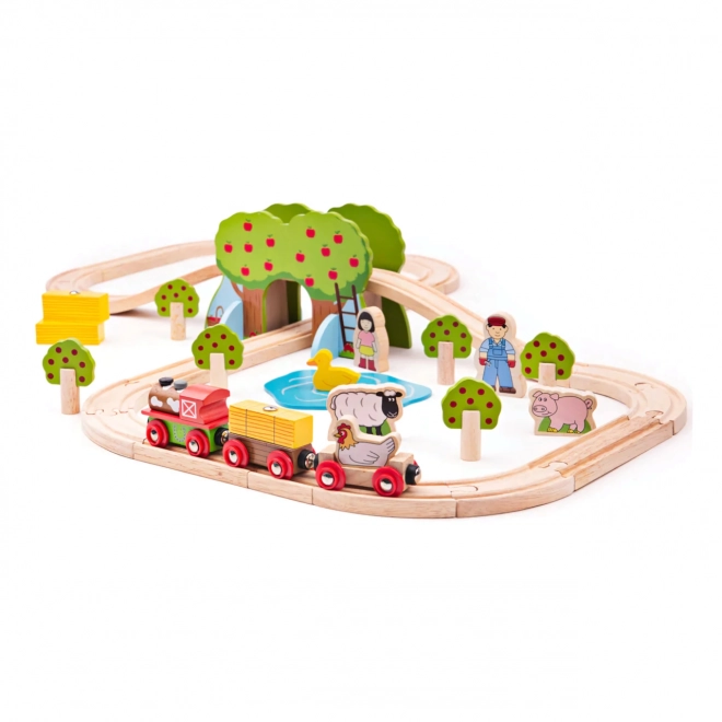 Bigjigs Rail fa vonat pálya farm