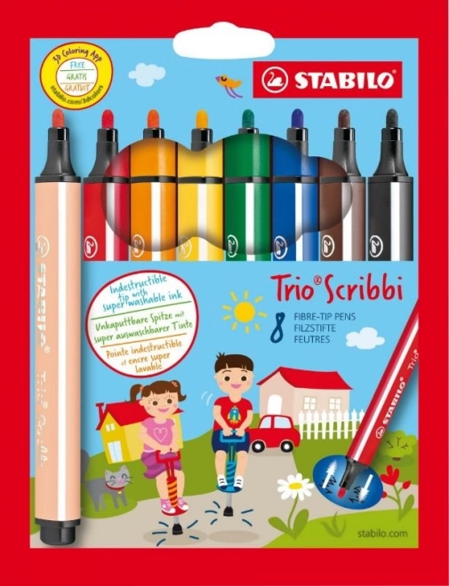 Stabilo Trio Scribbi szett 8 filctollal