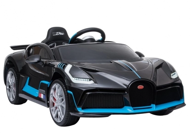 Bugatti Divo elektromos gyermek autó, fekete festett