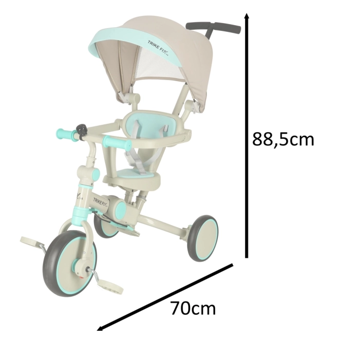 Sárga-fekete Trike Fix V4 háromkerekű kerékpár napellenzővel