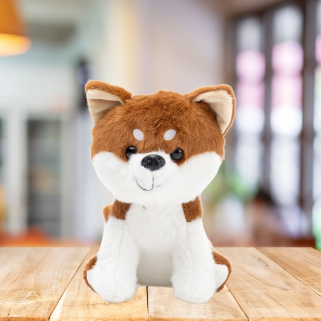 Plüss Shiba Inu kutya barna-fehér 20 cm