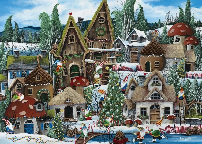 Karácsonyi manó puzzle, 1000 darab
