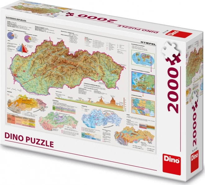 Térkép puzzle Szlovák Köztársaság 2000 darabos