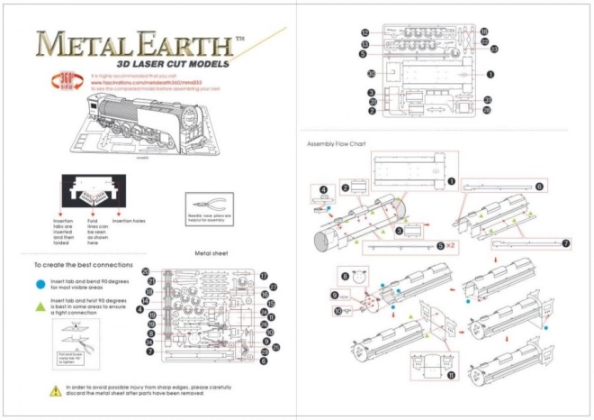 Metal Earth 3D puzzle gőzmozdony