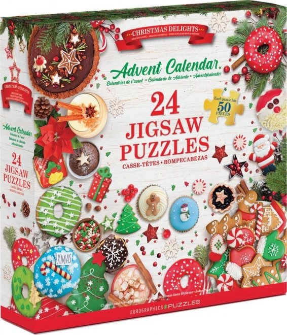 Adventi naptár puzzle karácsonyi finomságokkal