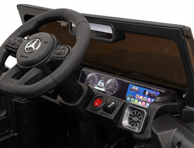 Mercedes AMG G63 gyerekeknek fekete + távirányító + MP3 LED + lassú indítás + EVA + övek