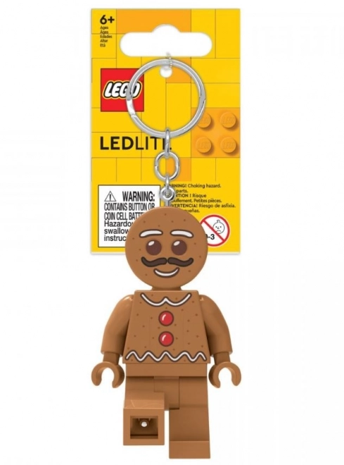 Lego mézeskalács ember kulcstartó LED lámpával