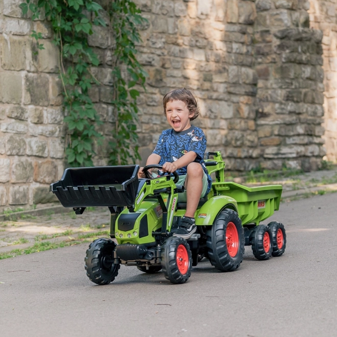 Traktor pedálos Class Atiom 430 zöld első és hátsó kanállal