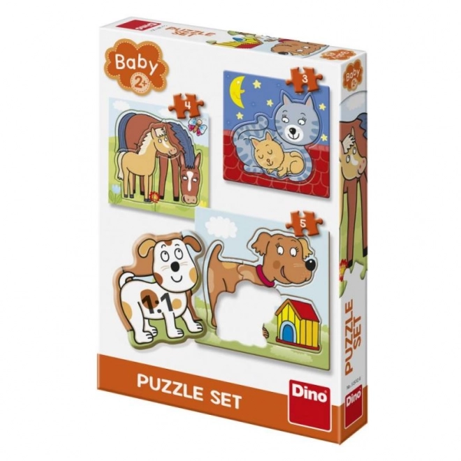 Baba állatfigurás puzzle készlet