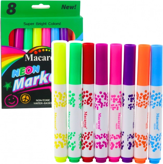 8 db neon feliratozó készlet, vízbázisú tinta