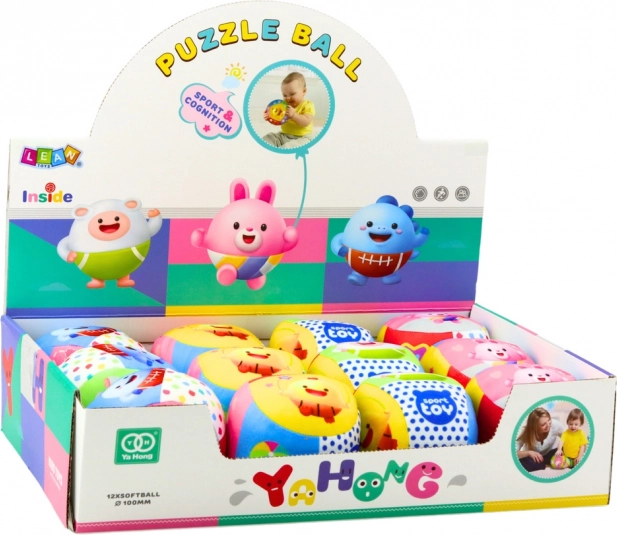 Színes puha labda csörgővel babáknak 9 cm