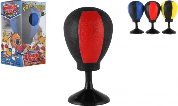 Mini asztali bokszlabda tapadókoronggal, 14 cm, antistressz játék